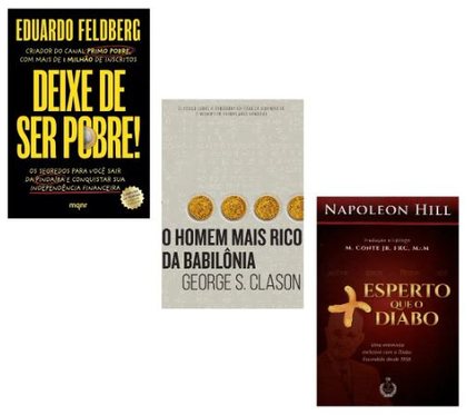 Capa do livro Kit: Deixe de Ser Pobre + O Homem Mais Rico da Babilônia + Mais Esperto que o Diabo